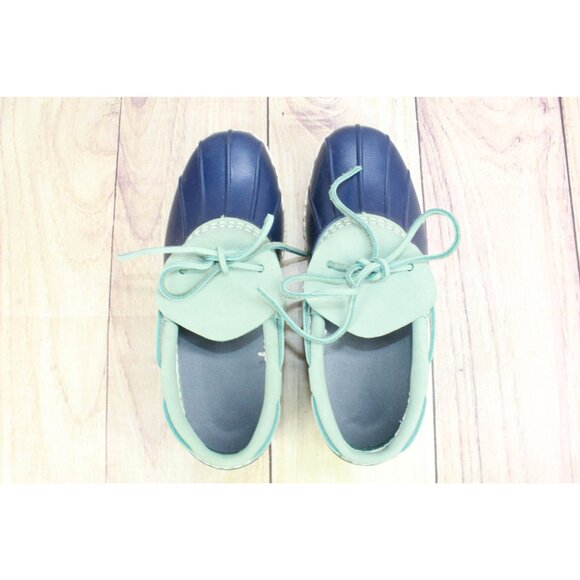 LL Bean Women's Blue Rubber Unlined Moccasin Low Ankle Duck Boots Size 6 M - Picture 7 of 10